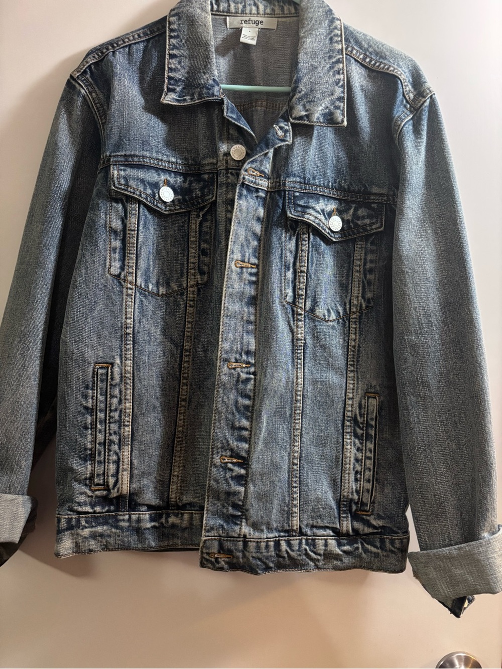 refuge Large Blue Classic Denim Jacket